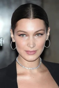 A picture of supermodel Bella Hadid with glowing skin.